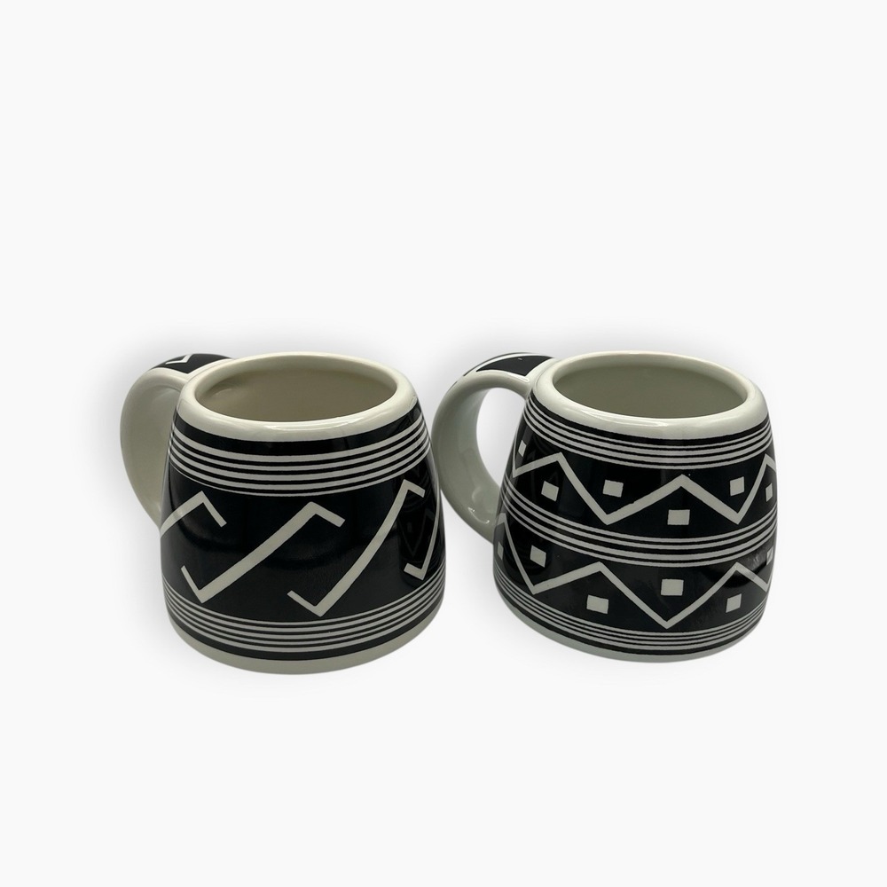 Treasure Chest COFFEE MUG Lot 2 Aztec Southwest Black White Las Cruces NM 5 & 19